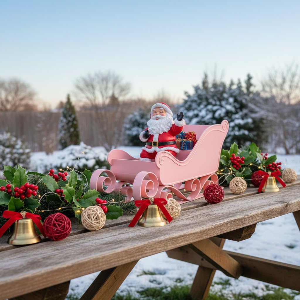Amazon.com: Housoutil Santa Sleigh Decor, Christmas Sleigh